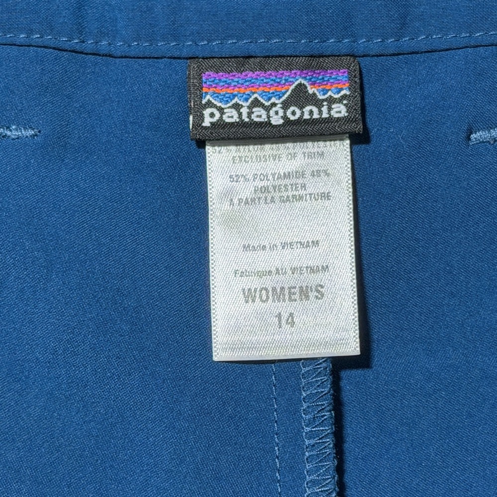 Patagonia Happy Hike‎ Skort Womens 14 Blue Hiking Active Skirt Built-in Shorts - Picture 3 of 8